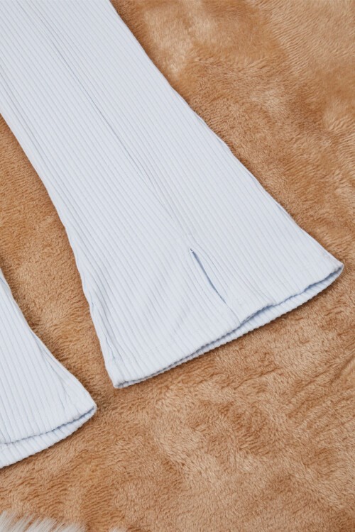 Mavi Yırtmaçlı Önü Fırfırlı Kız Çocuk Takım 17085