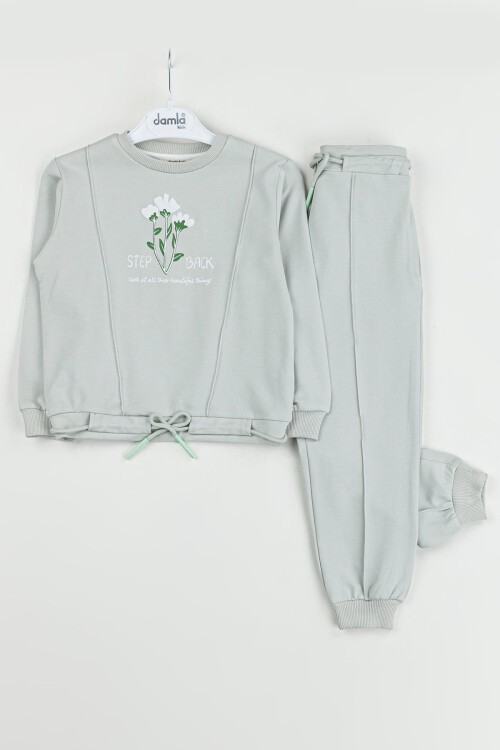 Mint Çiçek Baskılı Kız Çocuk Takım 16677