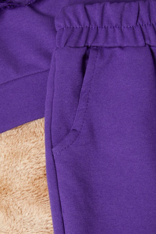 Mor Önü Güpürlü İspanyol Paça Kız Çocuk Takım 16536