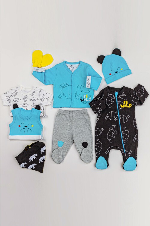 Origami  Hayvan Desenli 8li Bebek Hastane Çıkışı Seti 16914