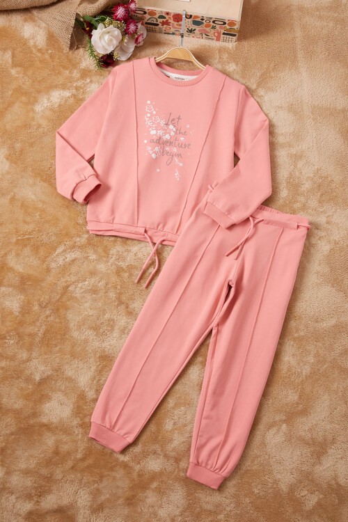 Pembe Adventure Yazılı Kız Eşofman Takımı 16690