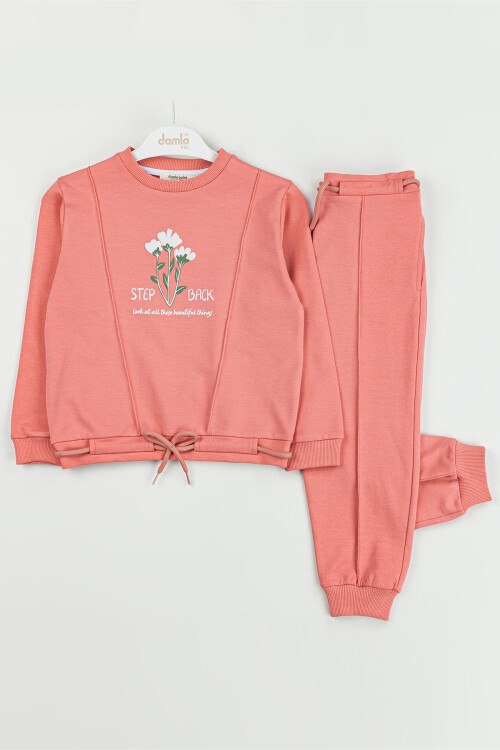 Pembe Çiçek Baskılı Kız Çocuk Takım 16675