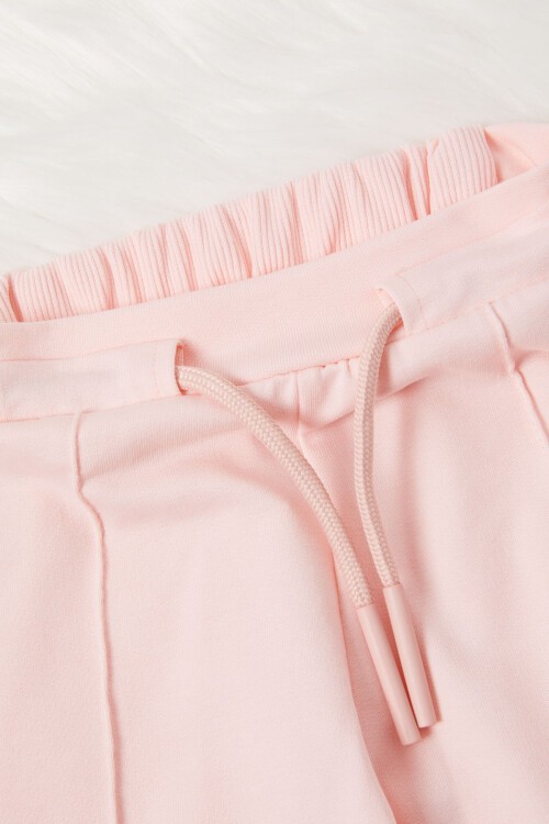 Pembe Çiçek Nakışlı Kız Bebek Eşofman Takımı 17017