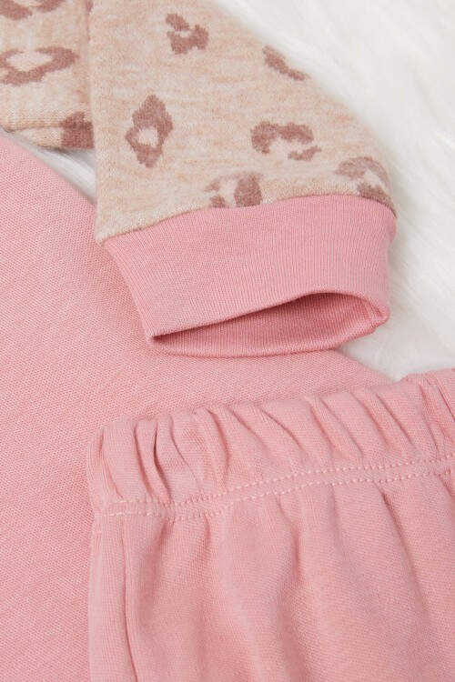 Pembe Kalp Baskılı Kız Bebek Takımı 16998