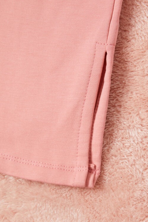 Pembe Los Angeles Sırt Baskılı Yırtmaçlı Kız Çocuk Eşofman Takımı 16709