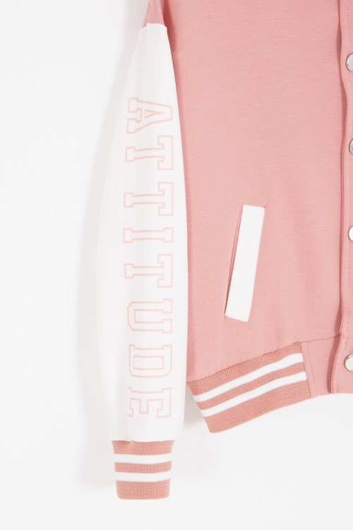 Pembe NY Nakışlı Sırt Baskılı Kız Kolej Eşofman Takımı 17007