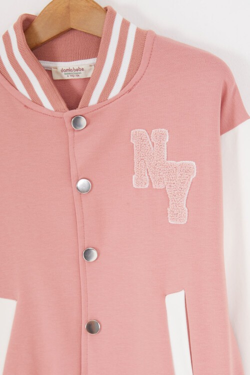 Pembe NY Nakışlı Sırt Baskılı Kız Kolej Eşofman Takımı 17007