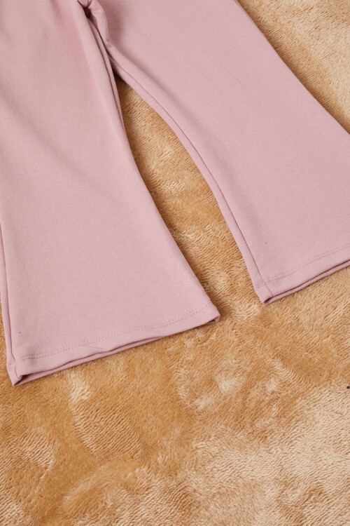 Pembe Önü Güpürlü İspanyol Paça Kız Çocuk Takım 16534