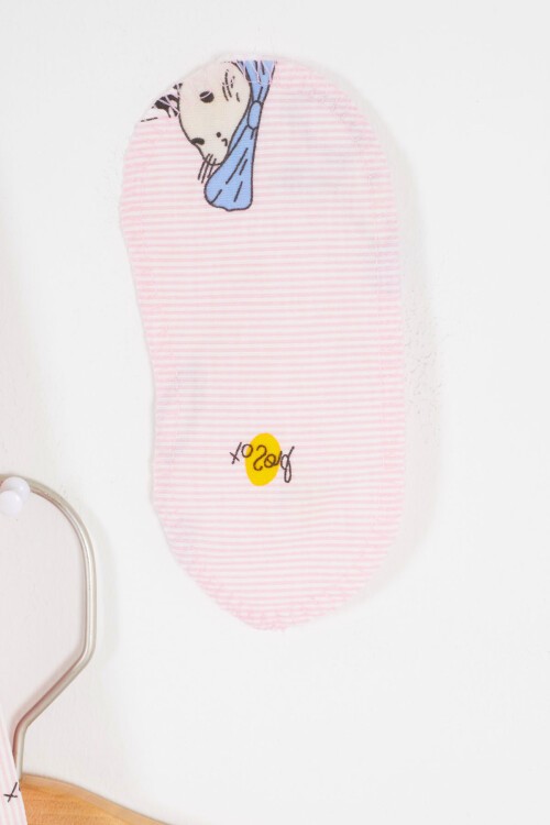 Pembe Tavşan Desenli Düğmeli Kız Çocuk Pijama Takımı 17087