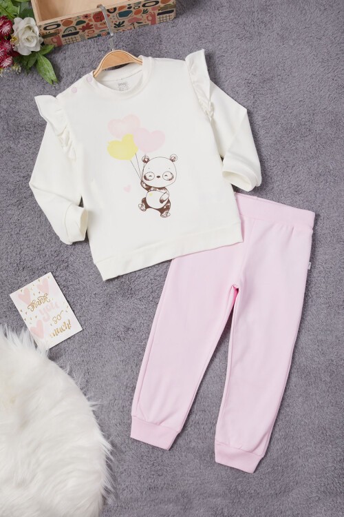 Renkli Balonlar Baskılı Kız Bebek Takımı 16977