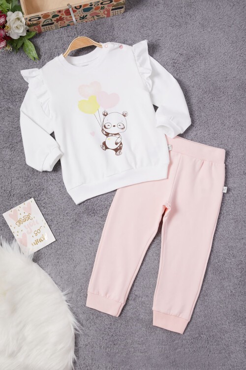 Renkli Balonlar Baskılı Kız Bebek Takımı 16977