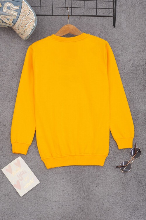 Sarı Ayıcık Nakışlı Kız Çocuk Kız Çocuk Sweatshirt 17196