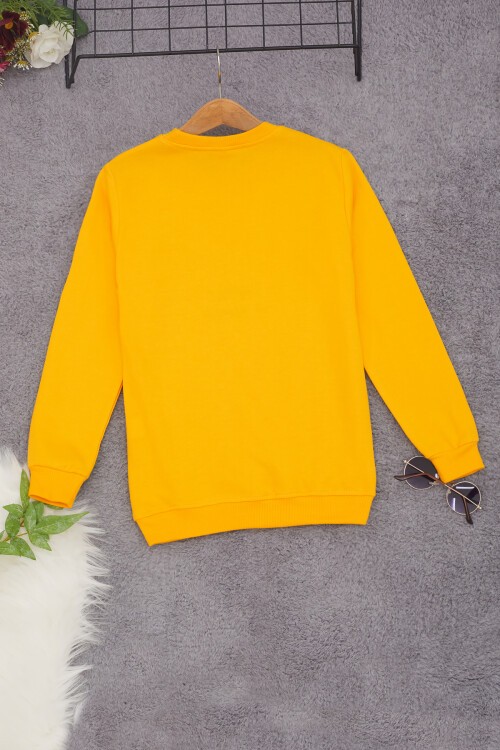 Sarı Lale Nakışlı Kız Çocuk Kız Çocuk Sweatshirt 17213