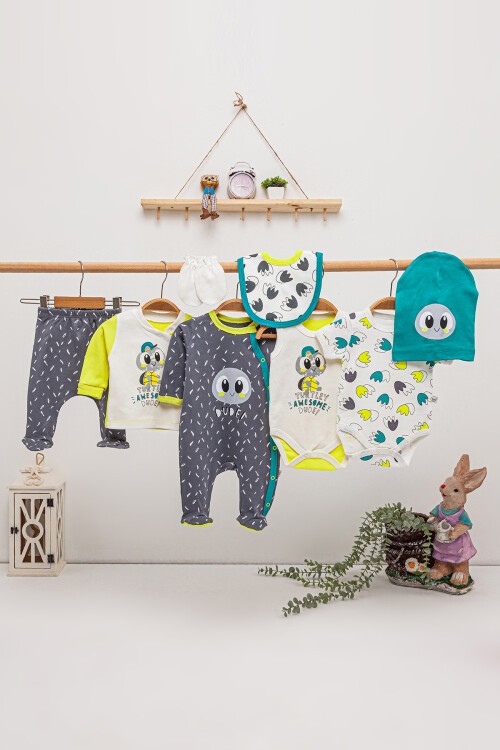 Kaplumbağa Baskılı 8li Bebek Hastane Çıkışı Seti 16882