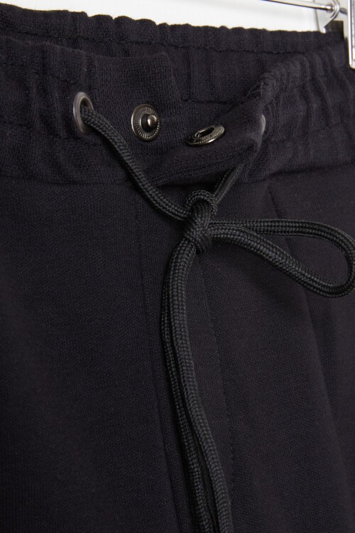 Siyah Beli Lastikli Duble Paça Erkek Çocuk Eşofman Altı 16529