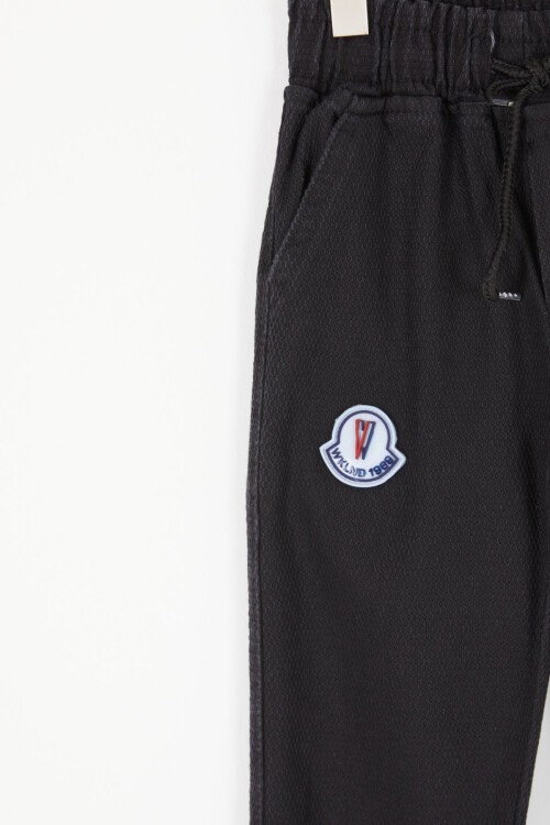 Siyah Dokulu Kumaş Erkek Çocuk Pantolon 16806