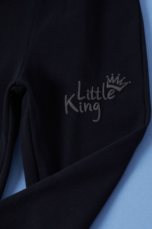 Siyah Little King Baskı Erkek Bebek Takım 17311