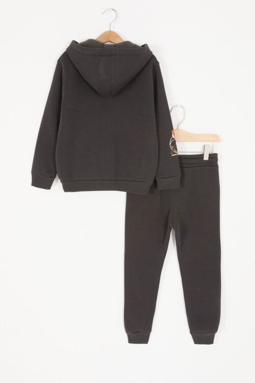 Siyah Street Baskılı Erkek Çocuk Şardonlu Eşofman Takımı 16957