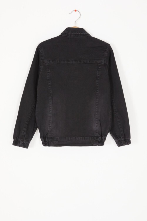 Siyah Superior Yazılı Erkek Çocuk Jean Ceket 16817