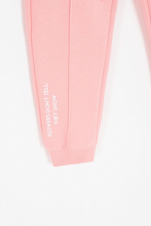 Somon Harf Nakışlı Kolej Ceketli Kız Çocuk Şardonlu Eşofman Takımı 16826