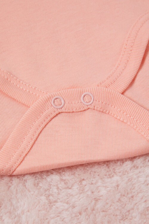 Somon Kız Bebek Dantel Yakalı Uzun Kol Çıtçıtlı Badi 16840