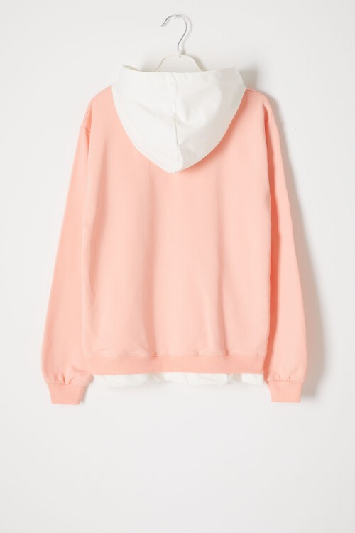 Somon Simple Yazı Baskı Kapüşonlu Kız Sweatshirt 16595