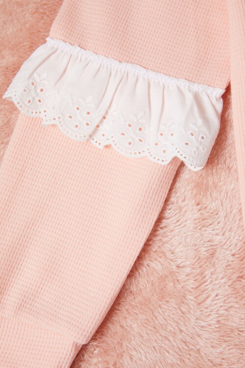 Somon Smile Nakışlı Kız Çocuk Waffle Sweatshirt 16590