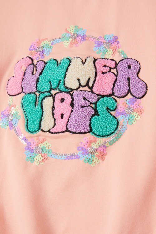 Somon Summer Yazı Nakışlı Kız Çocuk Sweatshirt 16586