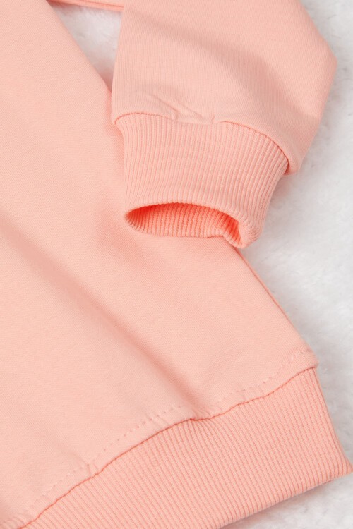 Somon Tavşan Nakışlı Yazılı Kız Çocuk Sweatshirt 16945