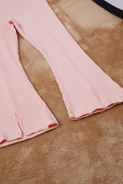 Somon Yırtmaçlı Önü Fırfırlı Kız Çocuk Takım 17182