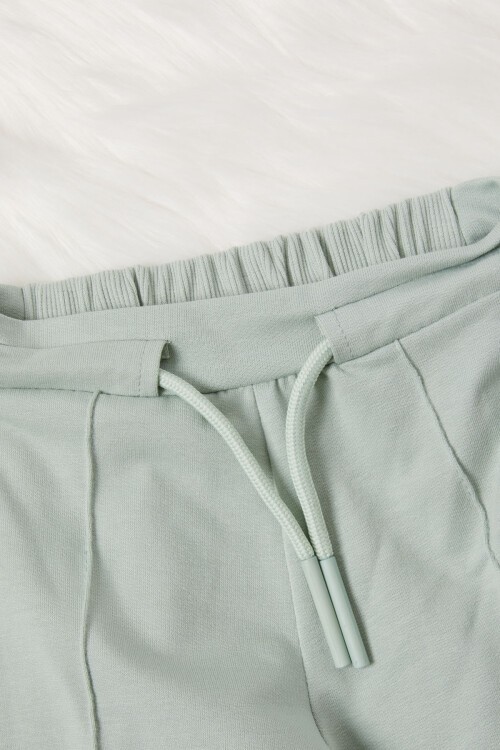 Yeşil Çiçek Nakışlı Kız Bebek Eşofman Takımı 17019