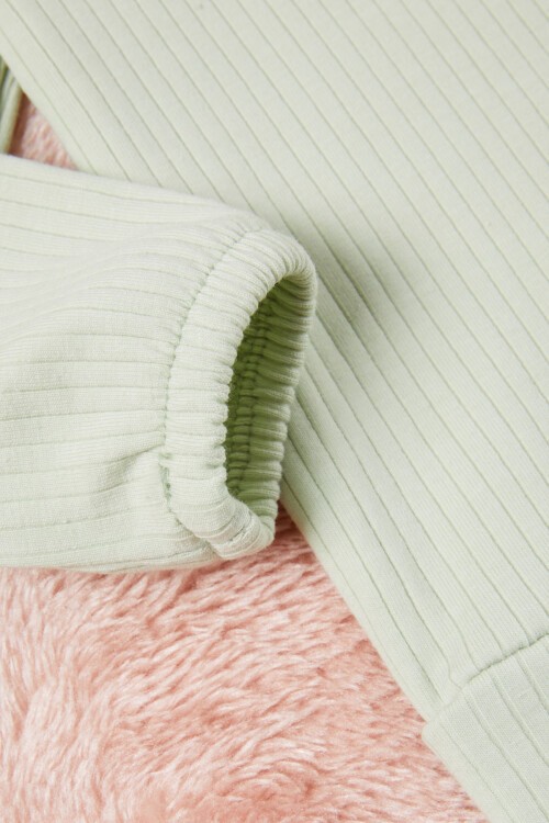 Yeşil Dantel Yakalı Fitilli Kız Bebek Takım 17151