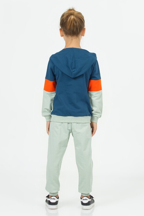 Yeşil Gym Club Baskılı Kapüşonlu Erkek Çocuk Eşofman Takımı 16788