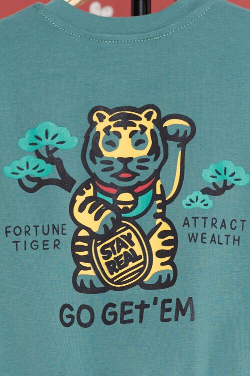 Yeşil Kaplan Baskılı Cepli Erkek Bebek Eşofman Takımı 17317