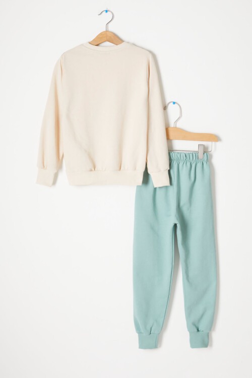 Yeşil Roar Dinozor Baskılı Erkek Çocuk Eşofman Takımı 16755