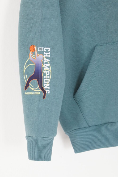 Yeşil Street Baskılı Erkek Çocuk Şardonlu Eşofman Takımı 16959