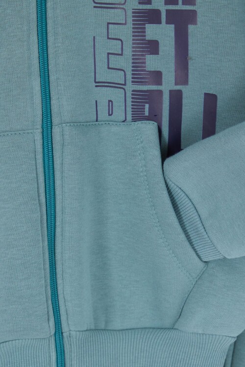 Yeşil Street Baskılı Erkek Çocuk Şardonlu Eşofman Takımı 16959