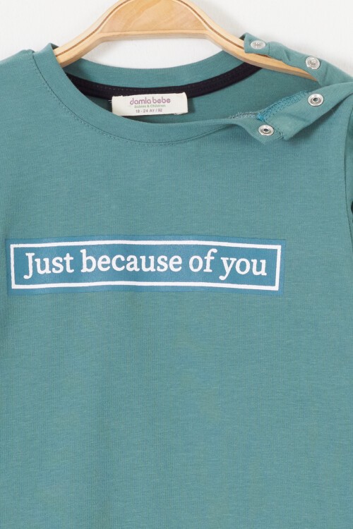 Yeşil Yazı Baskılı Erkek Bebek Eşofman Takımı 17327