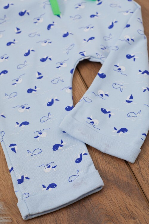 Balık Baskılı Badili Erkek Bebek Takımı 17370