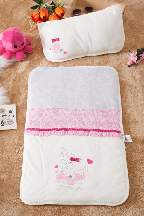 Beyaz Geyik Baskılı Tül Desenli Kız Bebek Alt Açma 17485