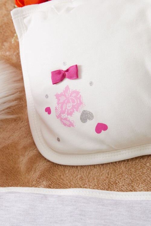 Beyaz Geyik Baskılı Tül Desenli Kız Bebek Alt Açma 17485