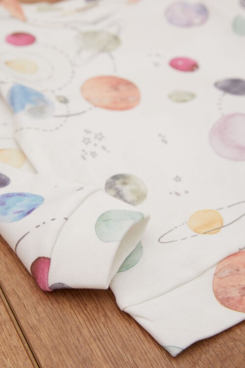 Beyaz Gezegen Baskılı Erkek Bebek Eşofman Takımı 17459