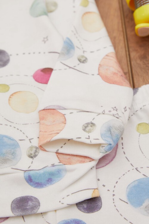 Beyaz Gezegen Baskılı Erkek Bebek Eşofman Takımı 17459