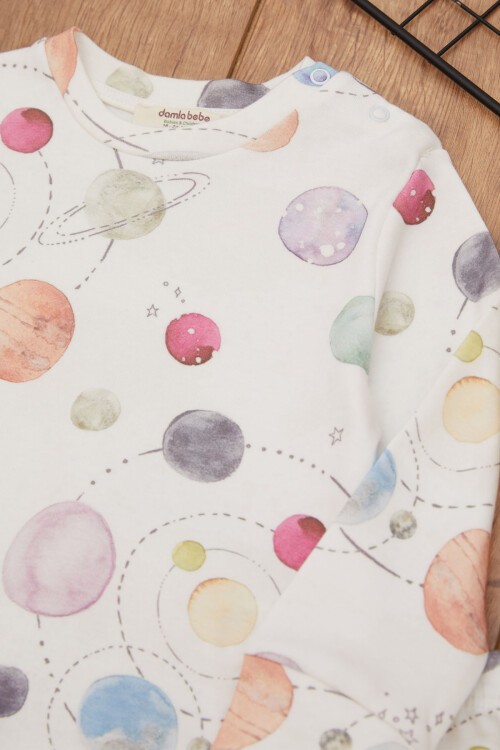 Beyaz Gezegen Baskılı Erkek Bebek Eşofman Takımı 17459