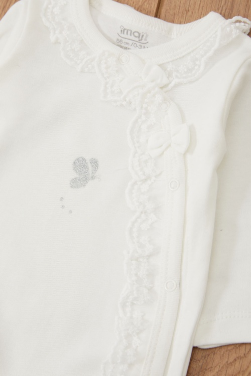 Beyaz Kelebek Baskılı 8li Bebek Hastane Çıkışı Seti 16910