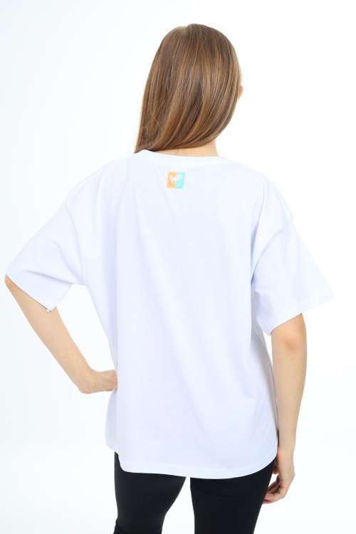 Beyaz Kısa Kollu Basic Kız Çocuk T-shirt 17772