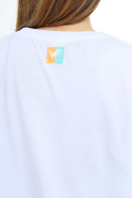 Beyaz Kısa Kollu Basic Kız Çocuk T-shirt 17772