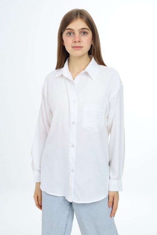 Beyaz Kız Çocuk Gömlek 17971