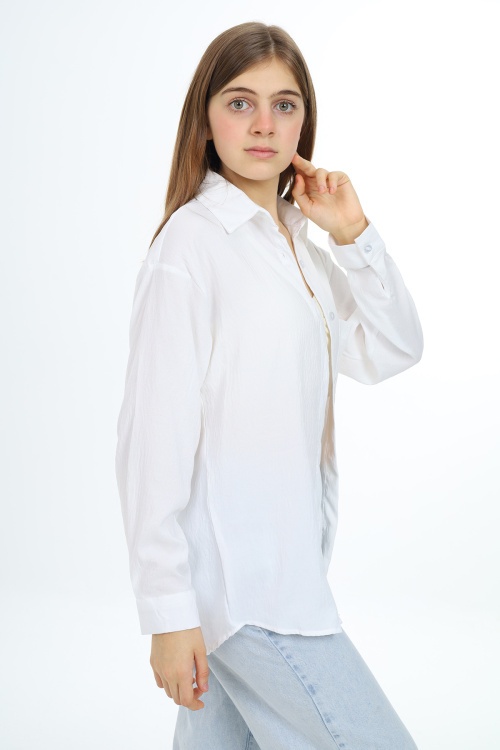 Beyaz Kız Çocuk Gömlek 17971