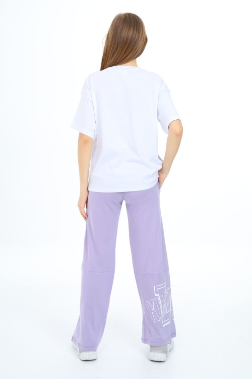 Beyaz Yazı Baskılı Kız Çocuk Takım 17905